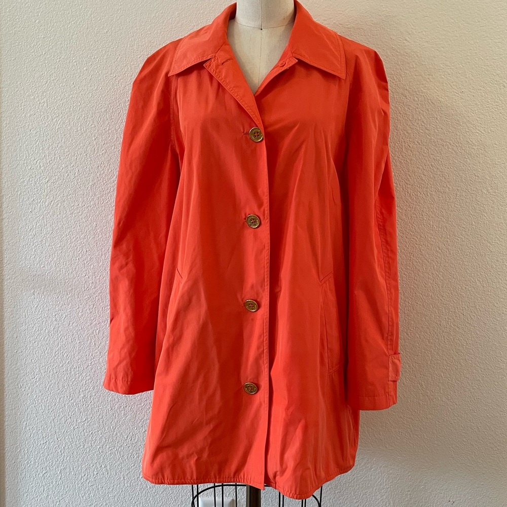 LAUREN Ralph Lauren Orange Nylon Trench Coat